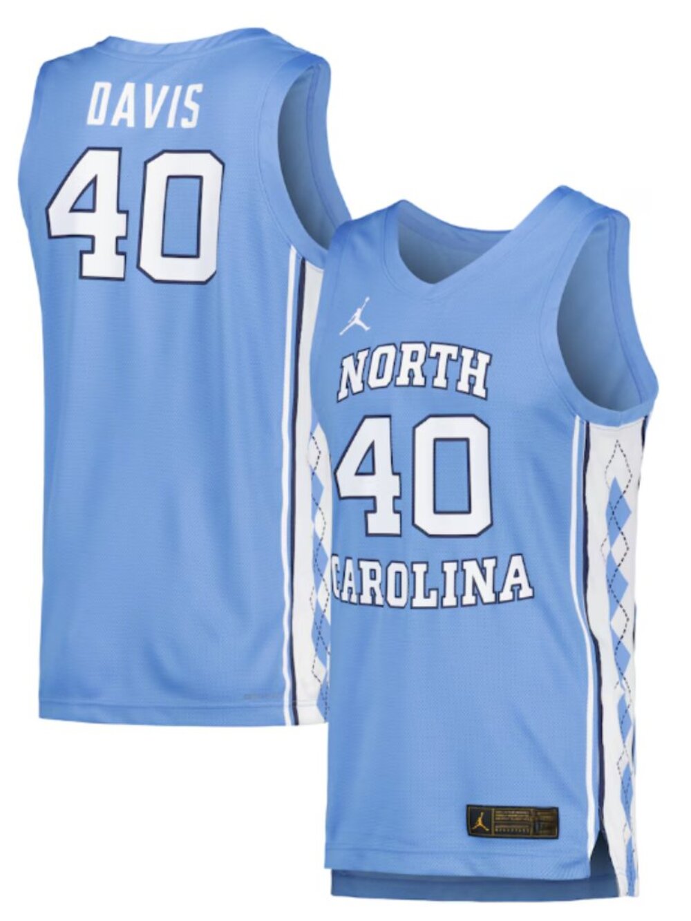 Hubert Davis North Carolina Tar Heels Jordan Brand Basketball Jersey Men's Small